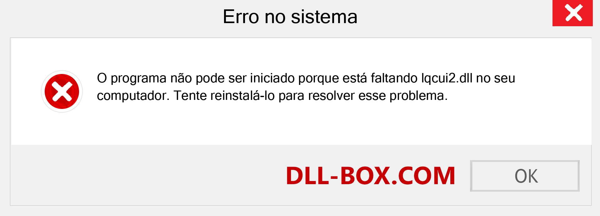 Arquivo lqcui2.dll ausente ?. Download para Windows 7, 8, 10 - Correção de erro ausente lqcui2 dll no Windows, fotos, imagens